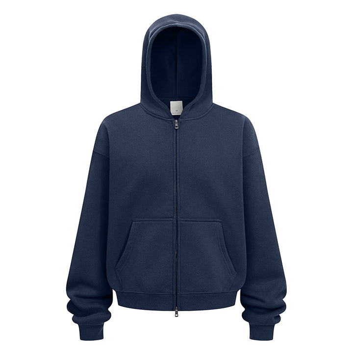 Casual hoodie jacket for women in soft fleece material with practical side pockets Lune London
