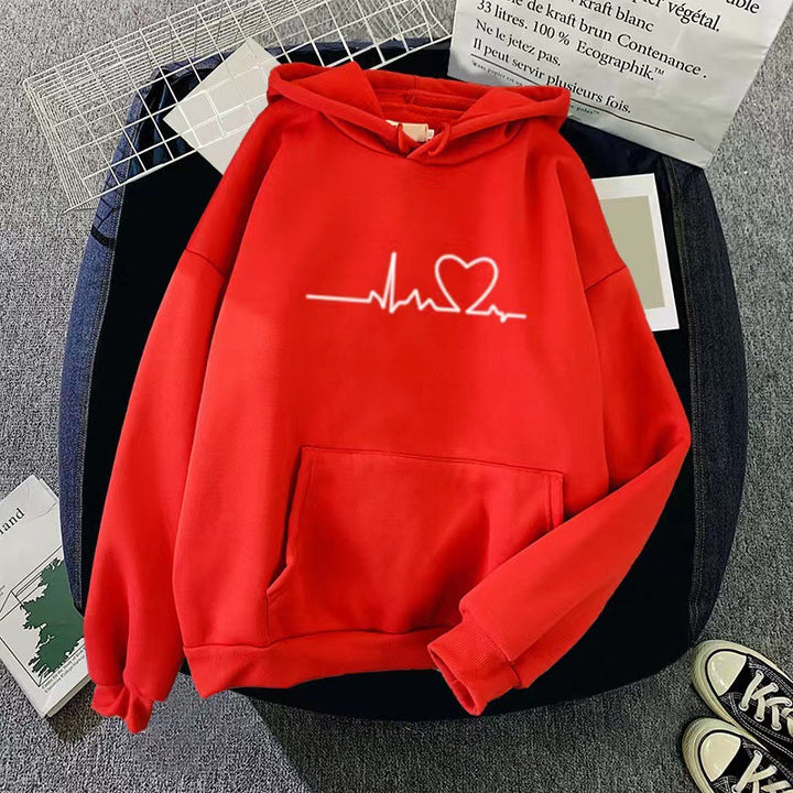 women's hoodie with heartbeat design Chic & Stil