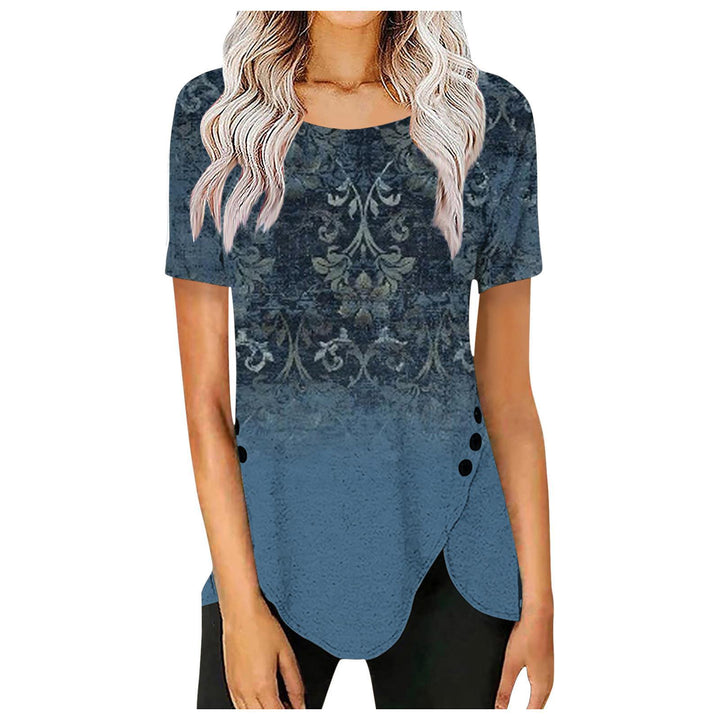 Women's blouse with a floral design and an asymmetrical hem Lune London