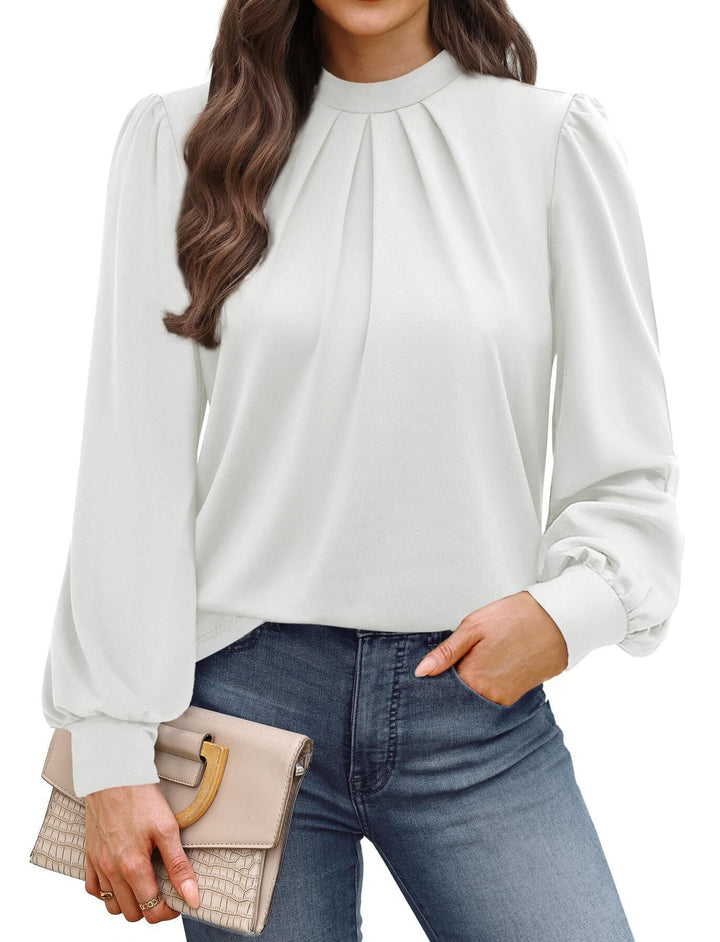 Ladies Elegant Blouse with Puff Sleeves Chic Und Stil