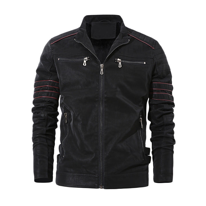 Men's sporty leather jacket with padded inner lining Lune London