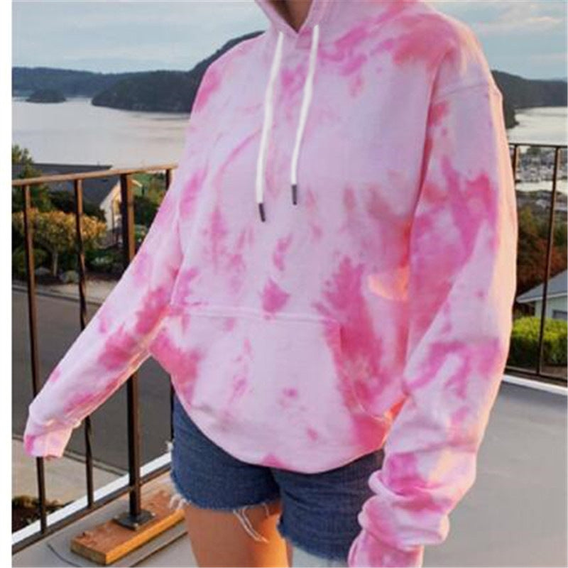 Casual women's hoodie with unique batik design Lune London