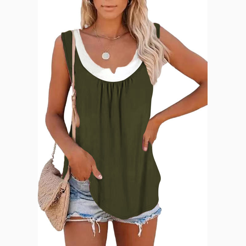 Sleeveless tank top for women with decorative V-neckline and casual fit Lune London
