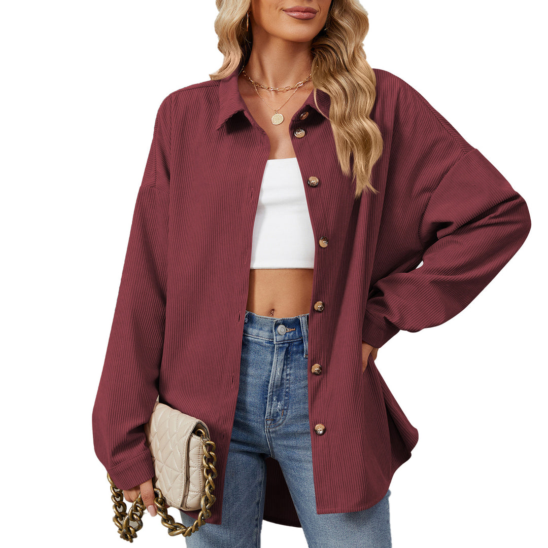 Ladies Oversized Corduroy Garment with Snap Buttons Lune London