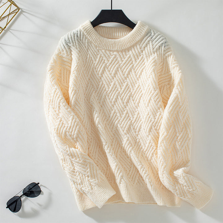 Knitted pullover for women with a modern structured pattern and a comfortable fit Lune London
