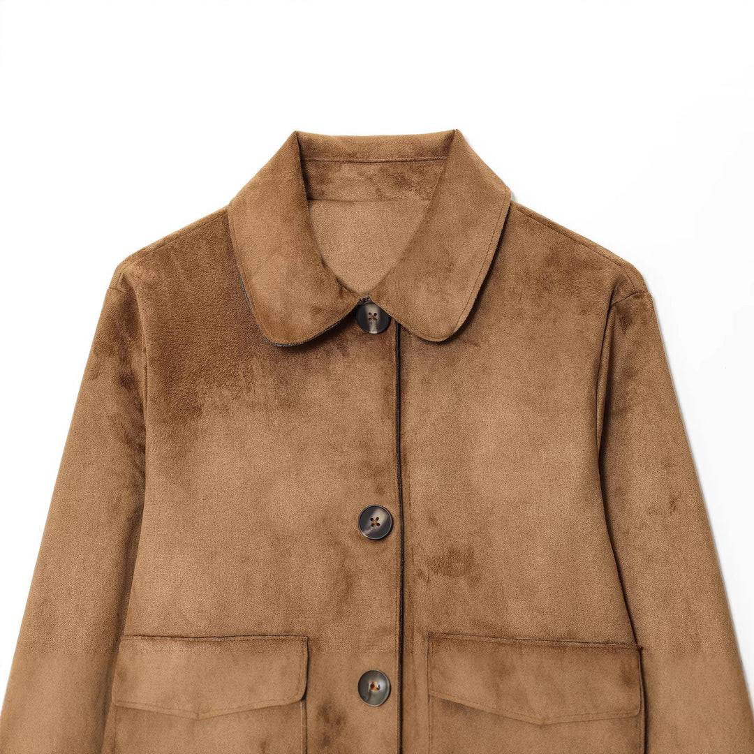 Short utility jacket for women with large pockets and stylish collar Lune London