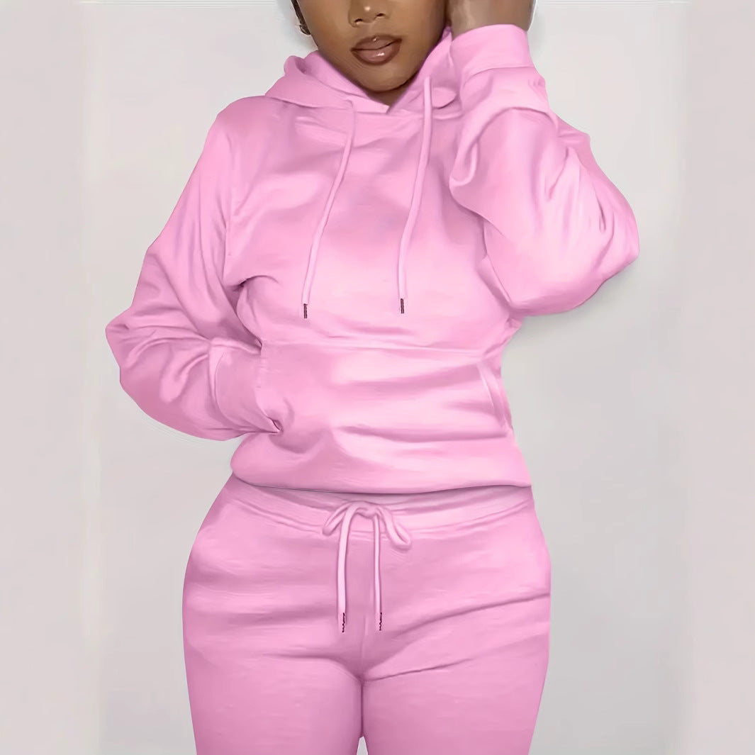 Ladies comfortable Hoodie with kangaroo pocket and elastic waist Lune London