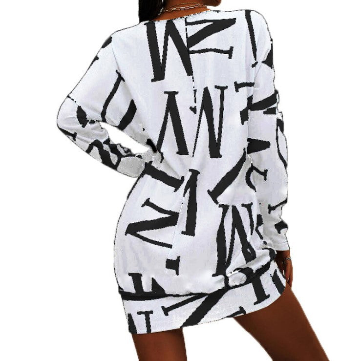 Casual mini dress for women with graphic print and long sleeves Lune London