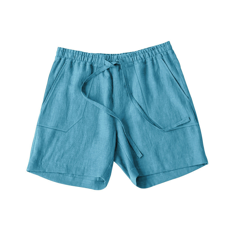 Shorts d'été en lin pour femmes avec taille élastique et poches pratiques Lune London