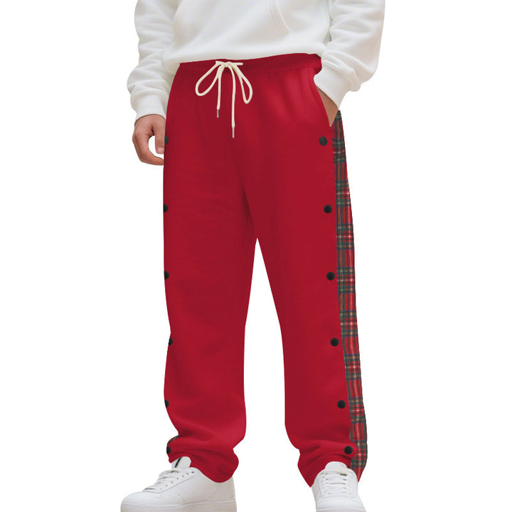 Lune London men's casual jogger pants with checked side stripe