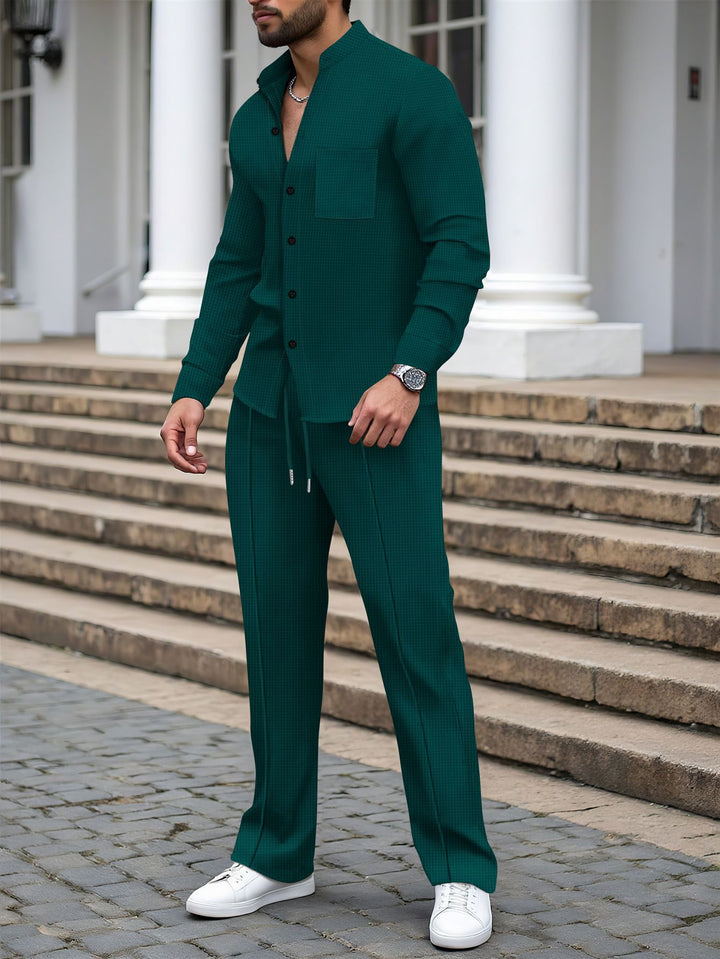 Elegant plaid pants for men with matching shirt Lune London