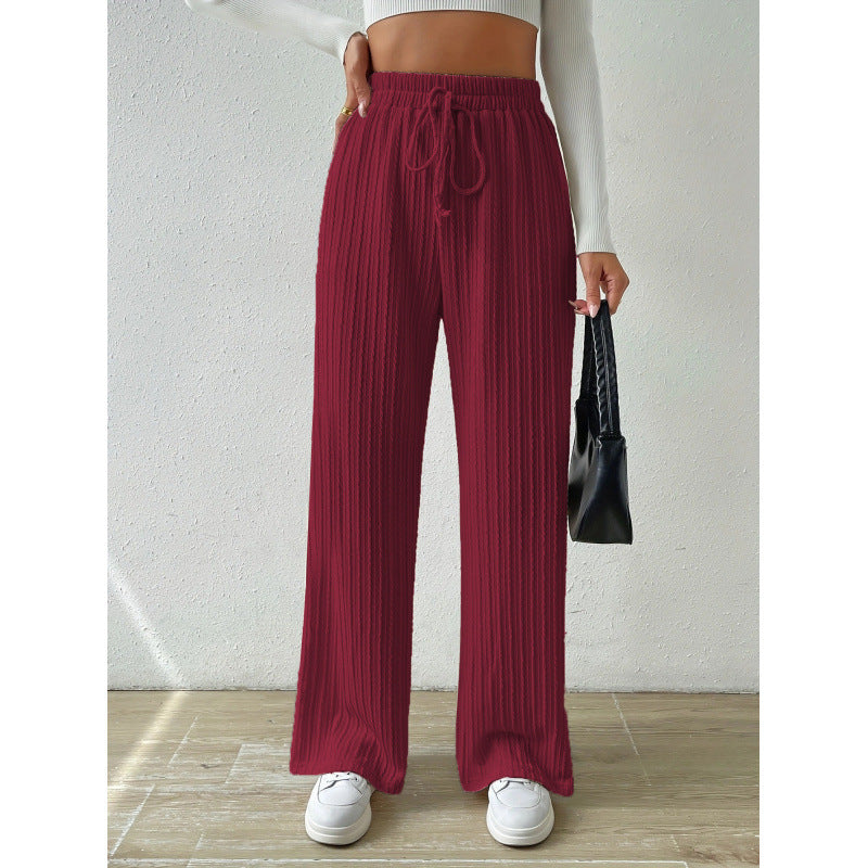 Comfortable casual pants for women in ribbed design Lune London