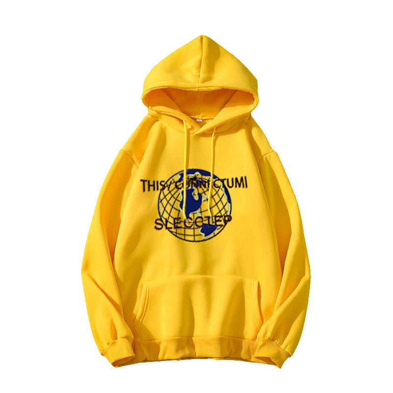 Women's Hoodie with Modern World Map Design Chic & Stil