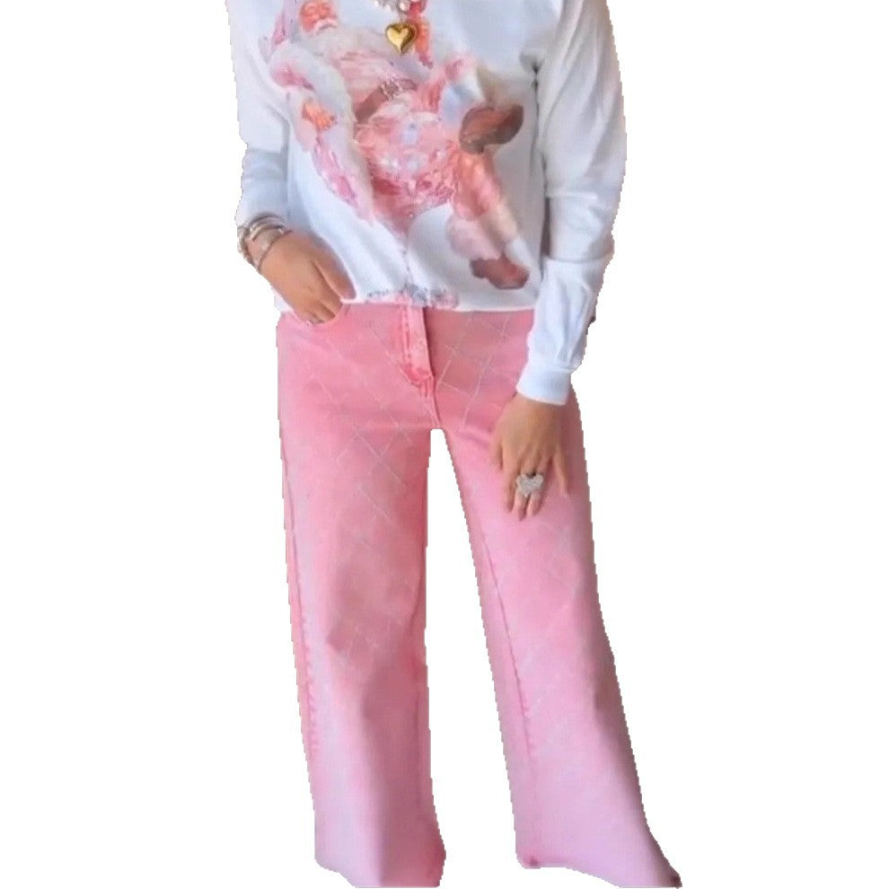 Jeans larges pour femmes au style décontracté avec taille haute Chic & Stil