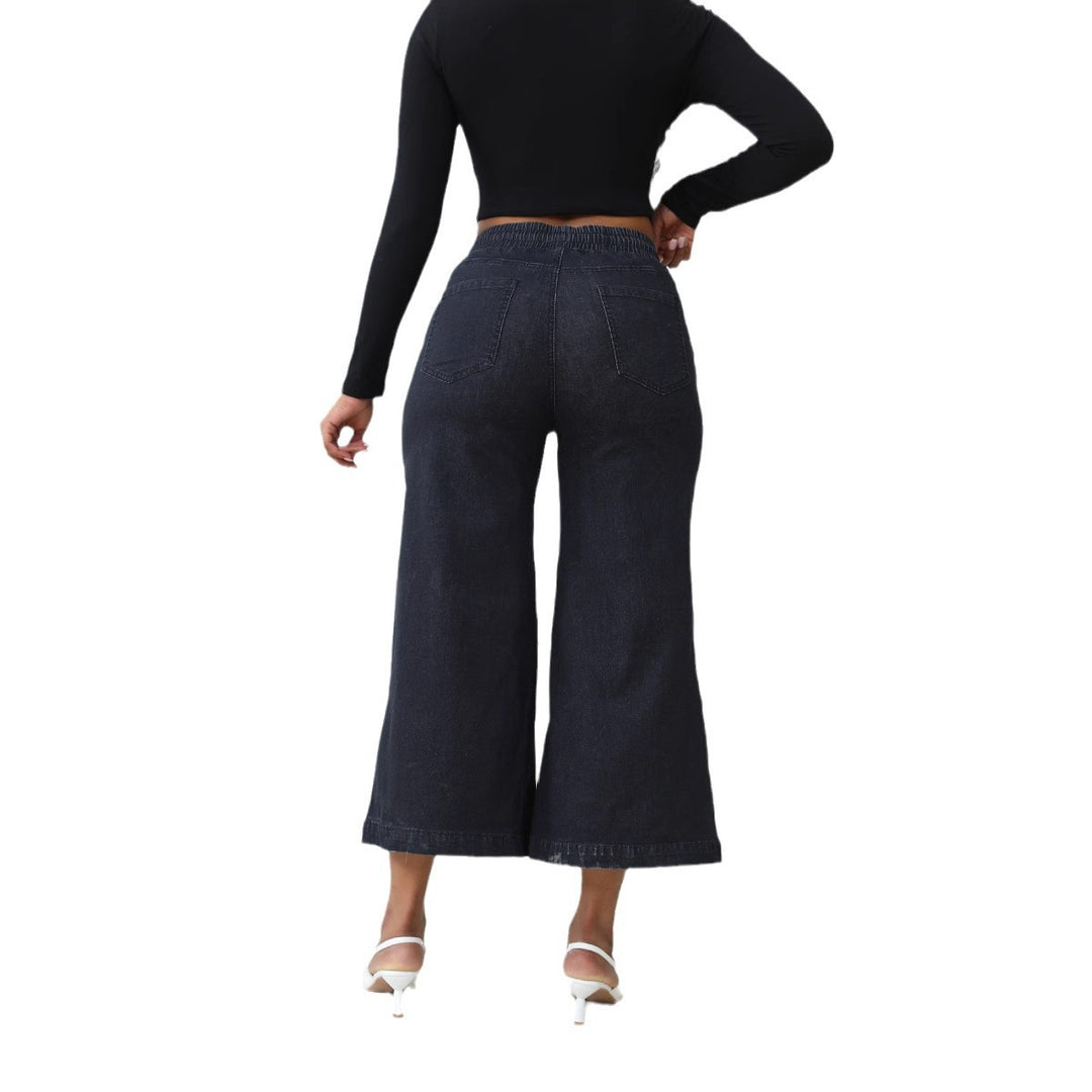 Loose denim pants for women with elastic waistband and drawstring Lune London