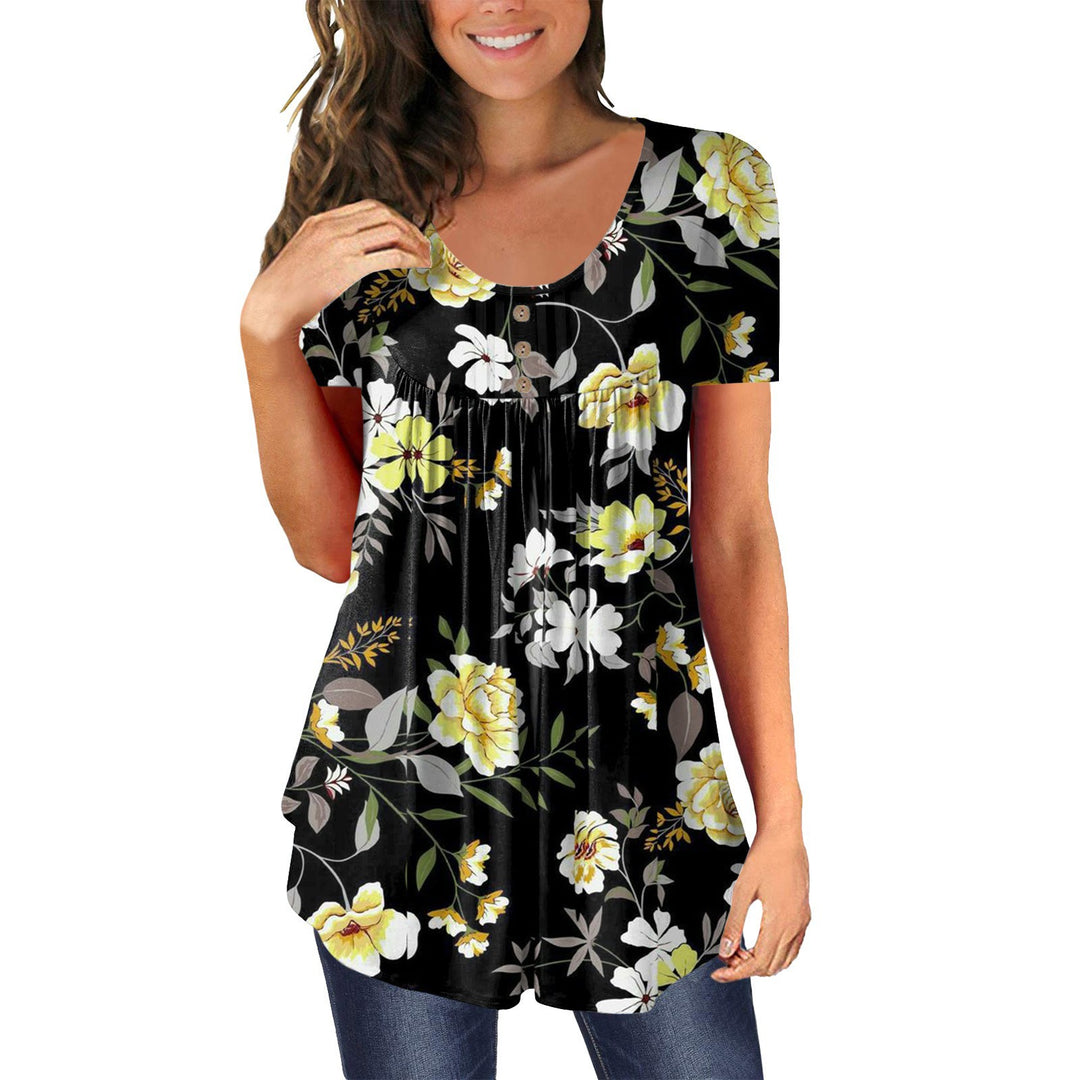 Women Casual Tunic with Chic Floral Print and Style