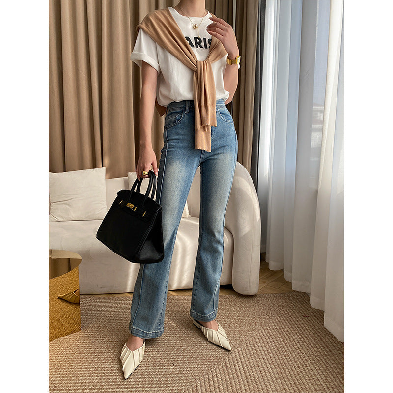 Women's Elegant Blouse with Striped Sweater Neckline Chic & Stil