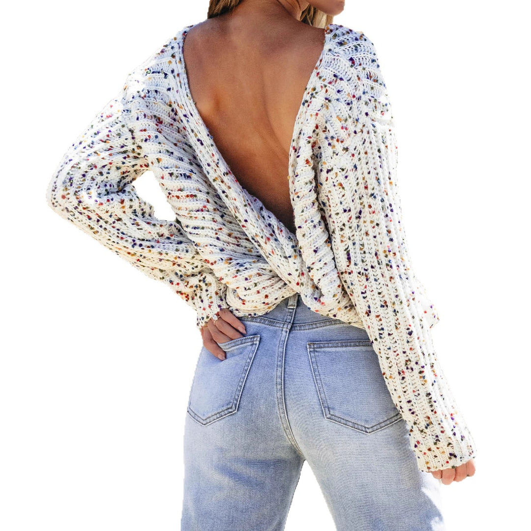 Knitted sweater for women with stylish color accents and a loose fit Lune London