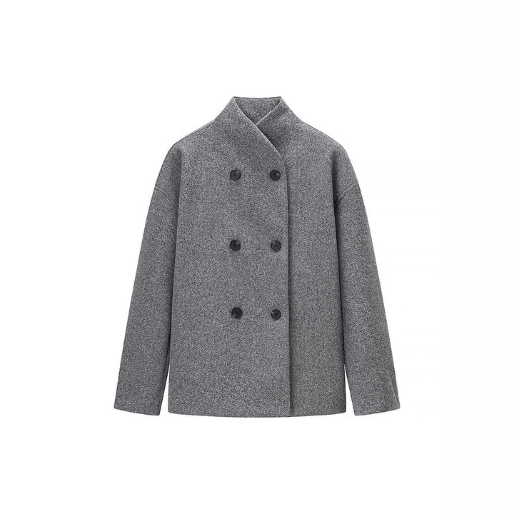Transitional women's jacket with double-breasted closure and soft fabric Lune London