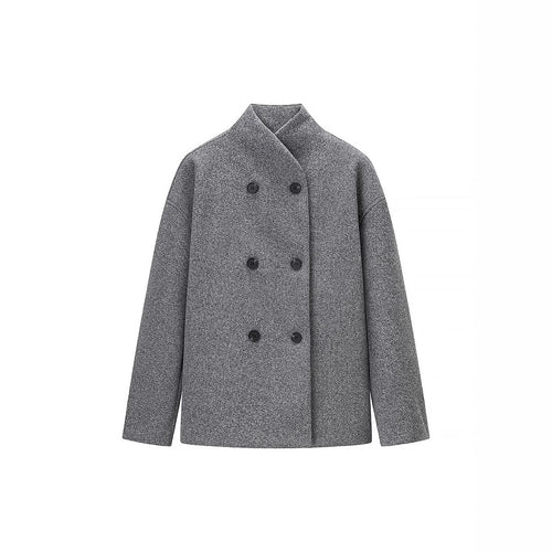 Transitional women's jacket with double-breasted closure and soft fabric Lune London
