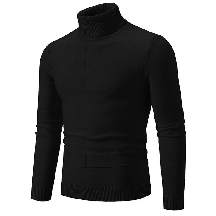 Elegant turtleneck sweater for men with a modern cable pattern Lune London