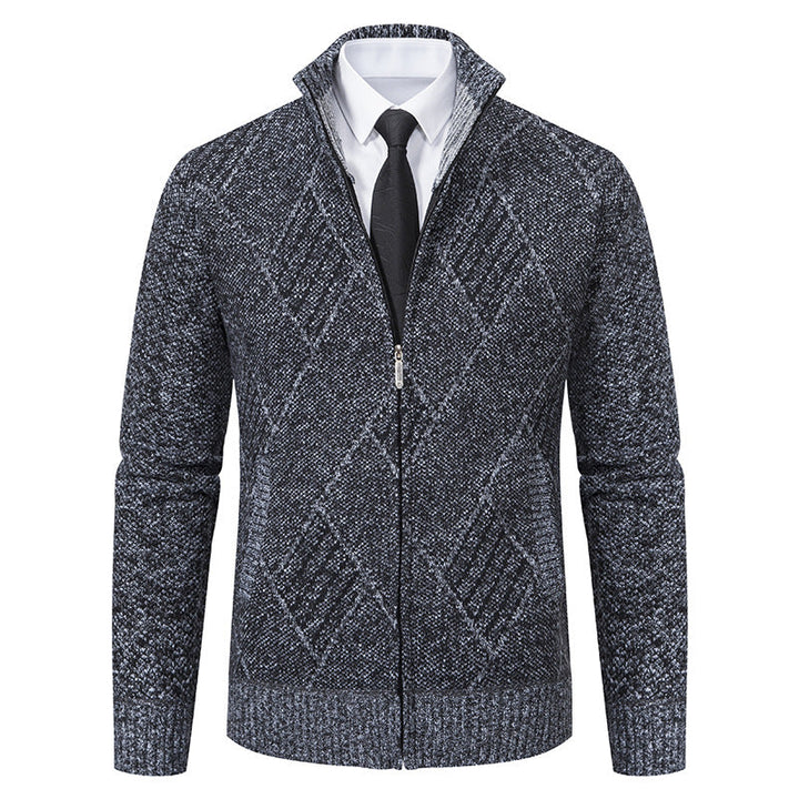 Men's Cardigan with Modern Pattern and Slim Fit Lune London
