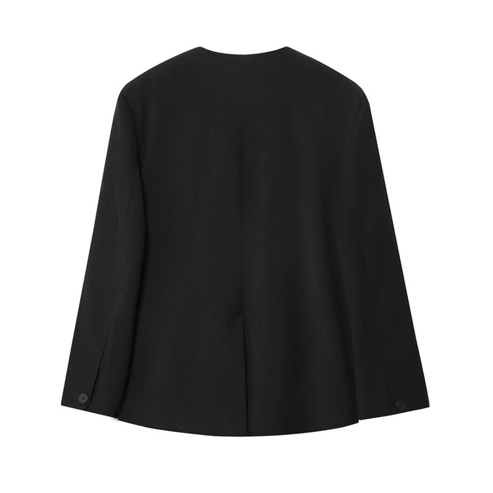 Elegant wrap blazer jacket for women with adjustable satin belt Lune London