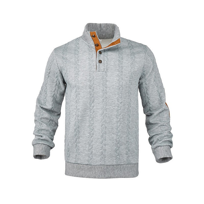 Knit sweater for men with high collar and trendy cable design Lune London