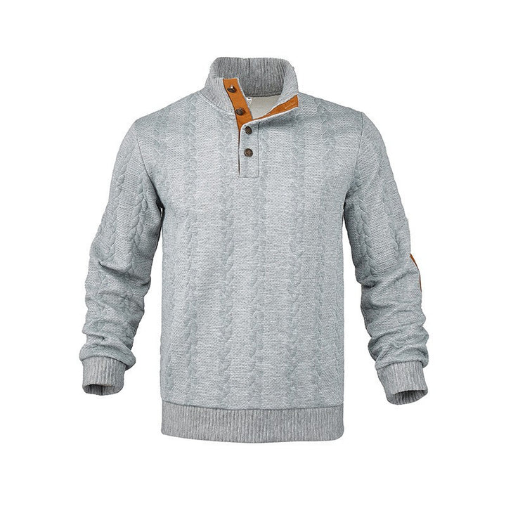 Knit sweater for men with high collar and trendy cable design Lune London