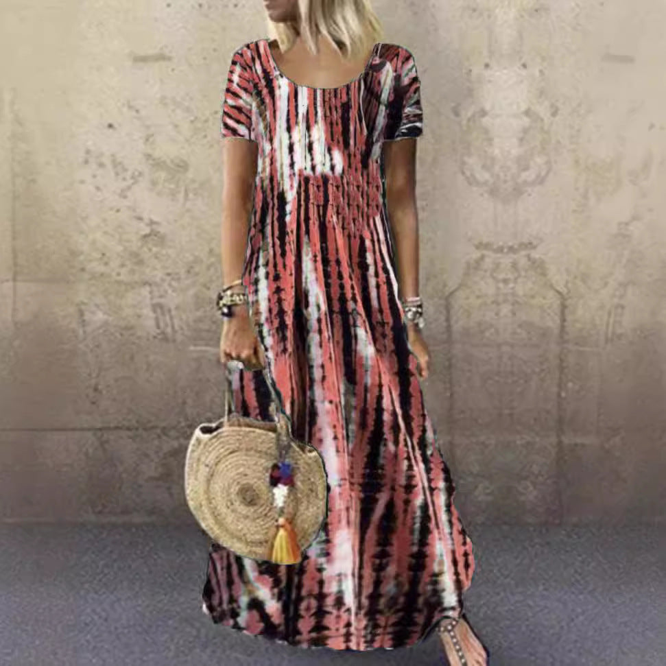 Lune London trendy striped pattern women's maxi dress