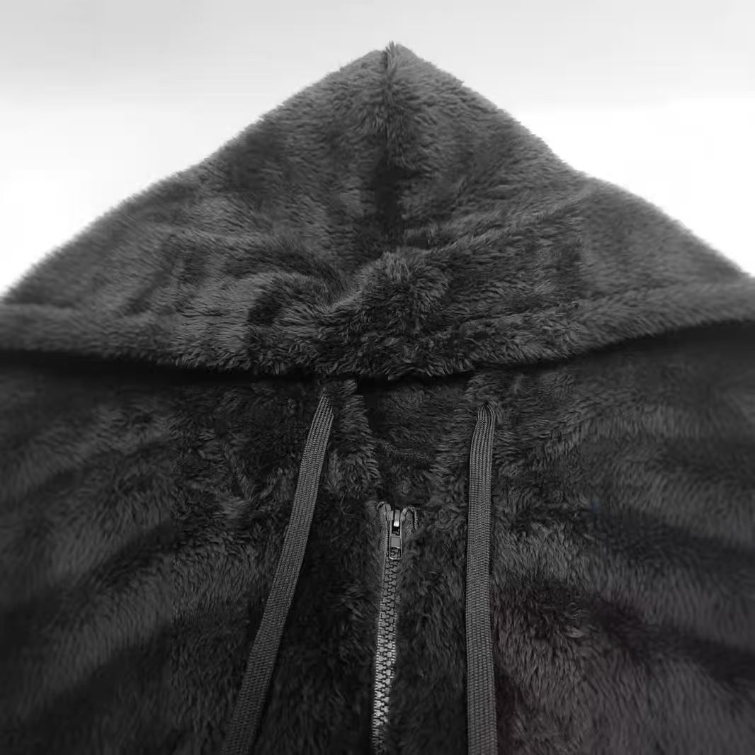 Ladies Cozy Fleece Jacket with Hood and Side Pockets Lune London