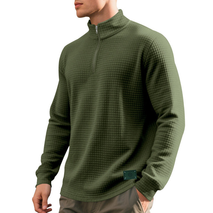 Modular pullover for men with half-zip Lune London
