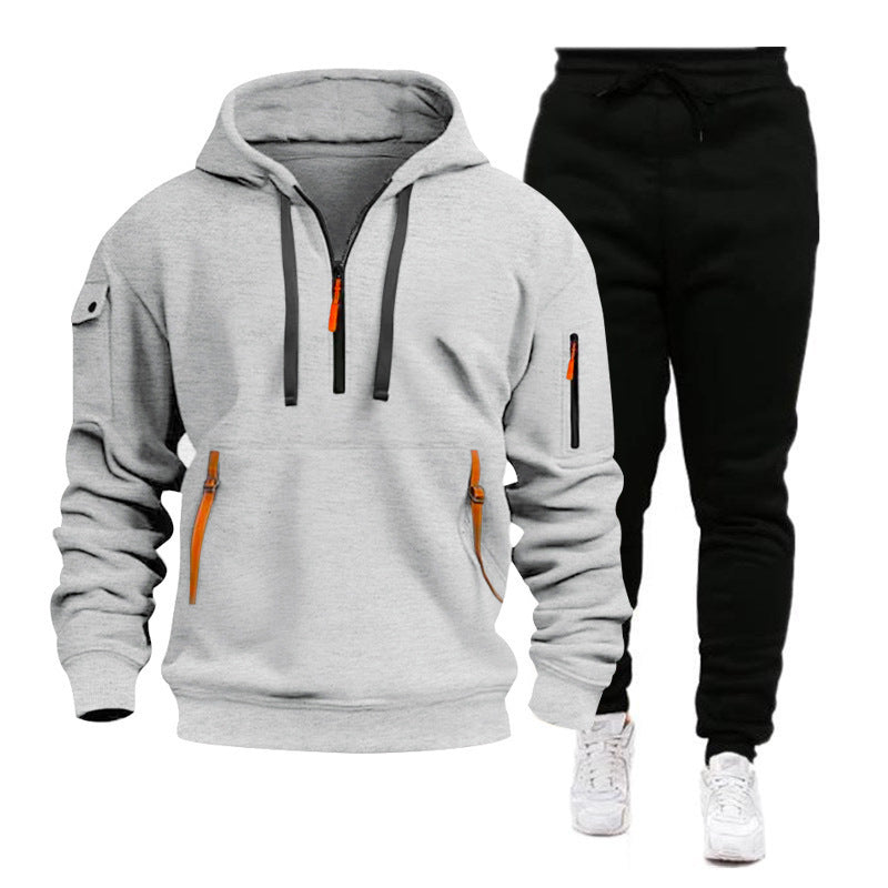 Men's sporty hoodie jacket with practical zip pockets and breathable properties Lune London