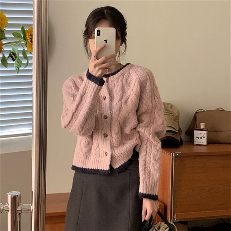 Cardigan en tricot pour femmes en motif à câble classique Chic & Stil