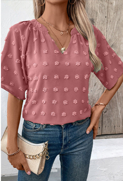 Ladies elegant top with structured floral pattern Lune London