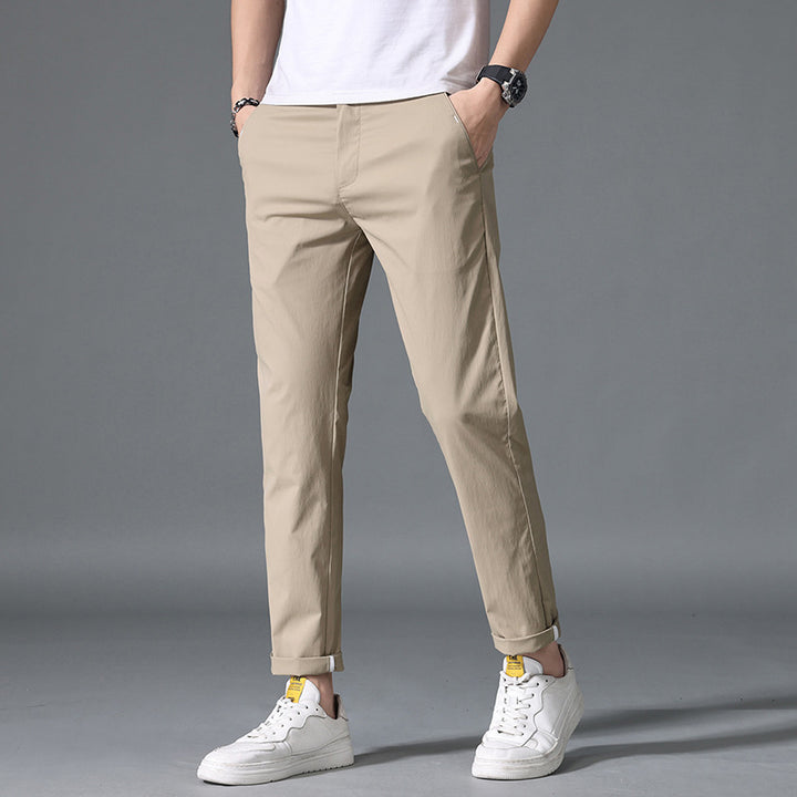 Pantalon chino tendance pour hommes avec taille élastique et poches pratiques Lune London
