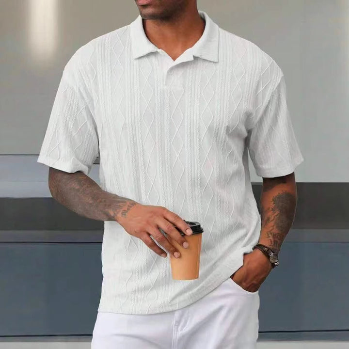 Men's Leisure Short Sleeve Textured Polo Lune London