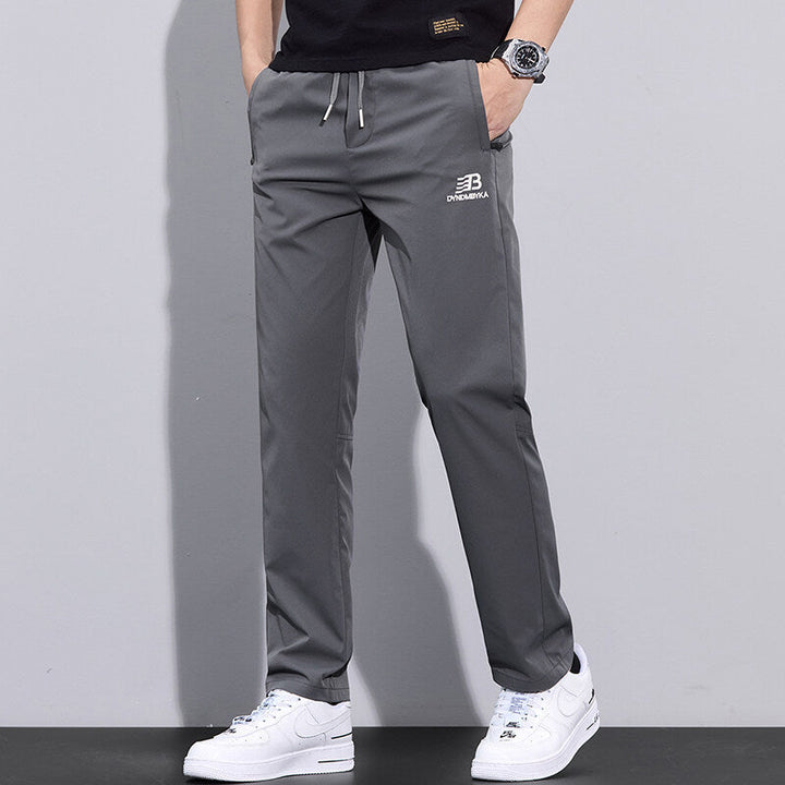 Men's Sporty Leisure Pants with Adjustable Drawstring and Side Zipped Pockets Lune London