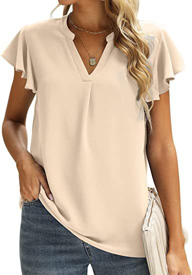 Ladies' blouse with gathered details and V-neck Chic und Stil