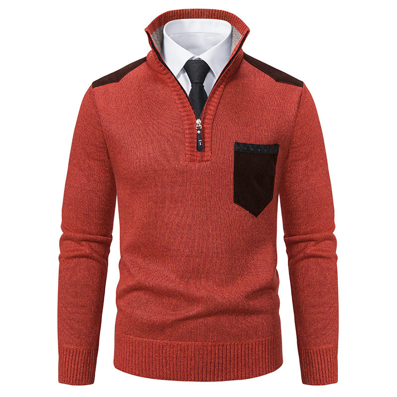 Elegant high collar pullover for men with zipper and structured design Lune London