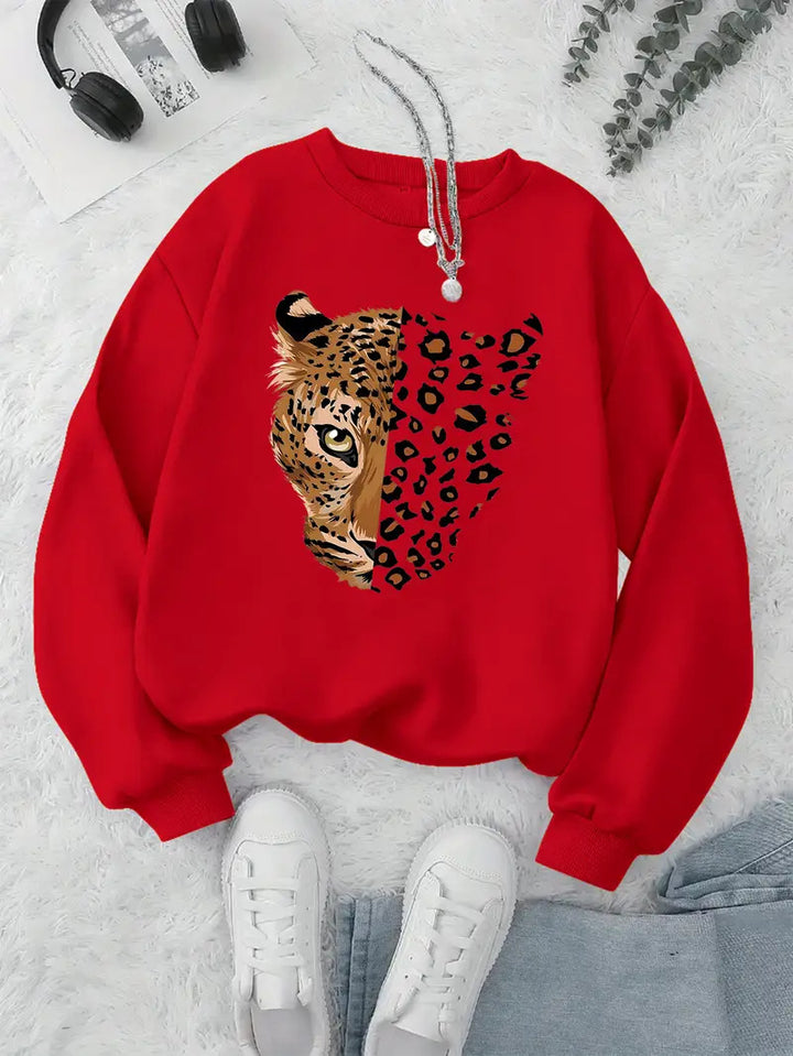 Sweatshirt femme avec motifs léopard Chic & Stil