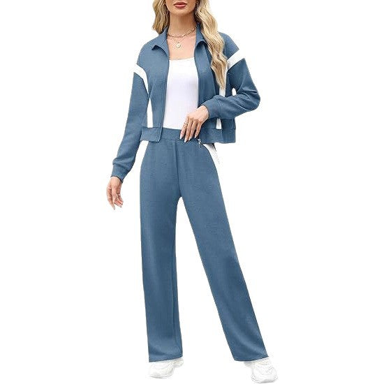 Dames Ensemble de loisir sportif avec motif à rayures à la mode Lune London