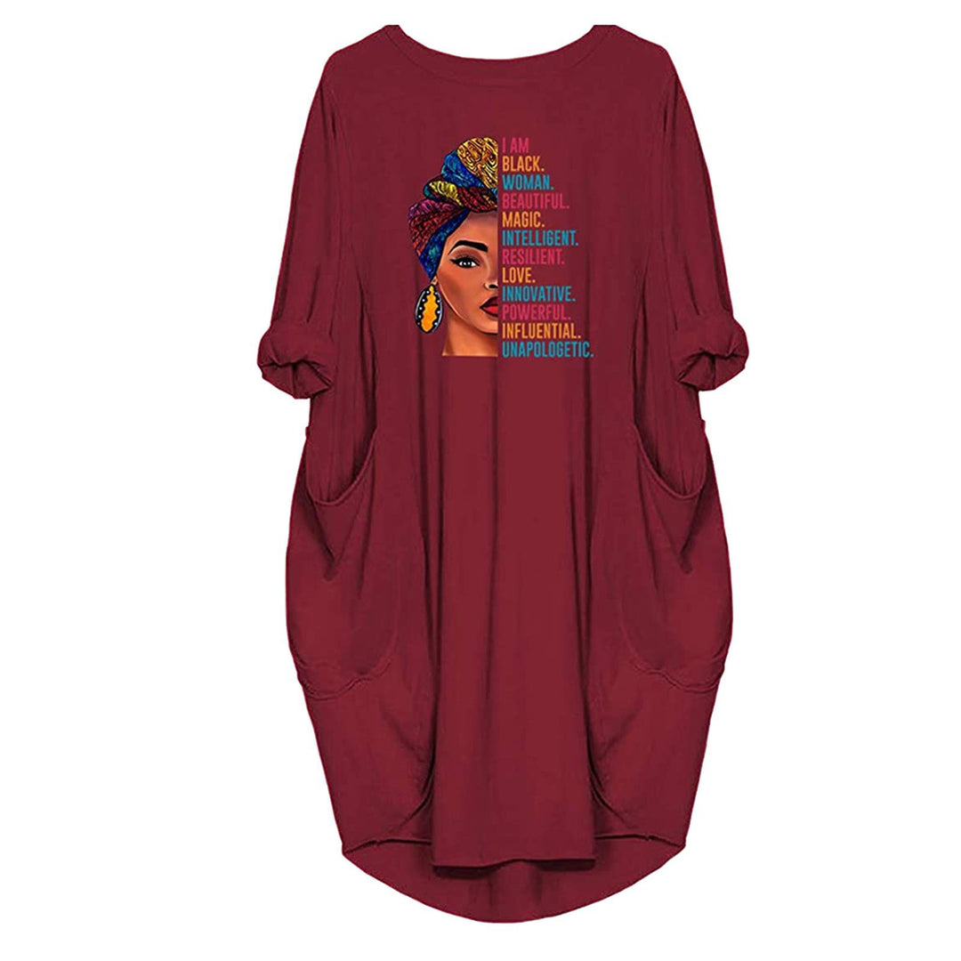 Dress for women with a relaxed fit, creative pattern and practical pockets Lune London