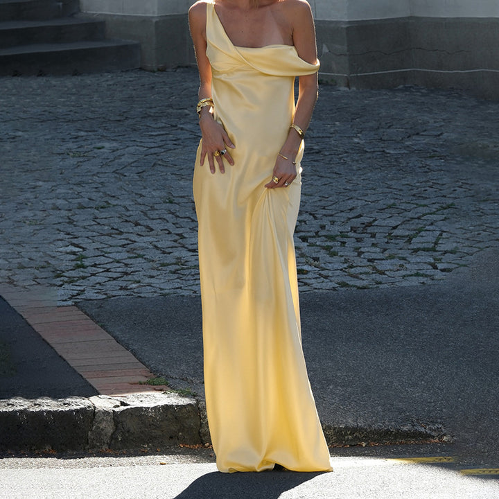 Ladies Elegant Maxi Dress Off-Shoulder Lune London