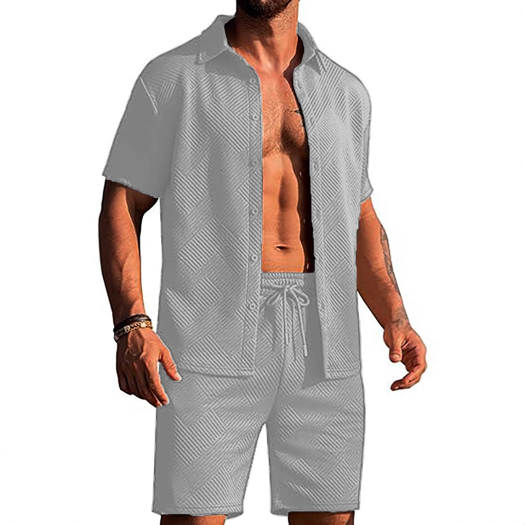 Modern shorts for men and top set with textured design Lune London