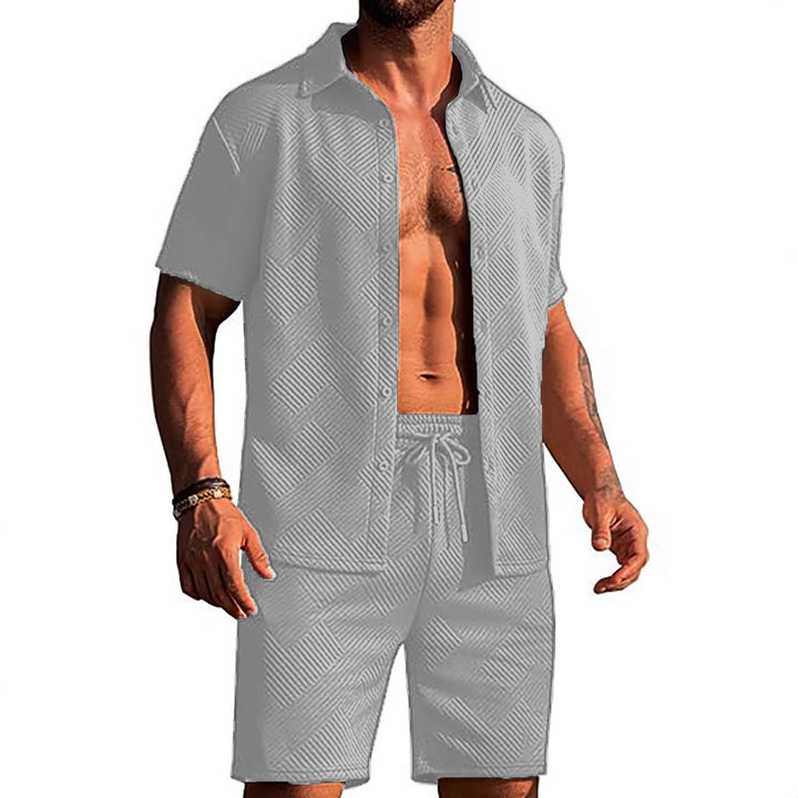 Modern shorts for men and top set with textured design Lune London