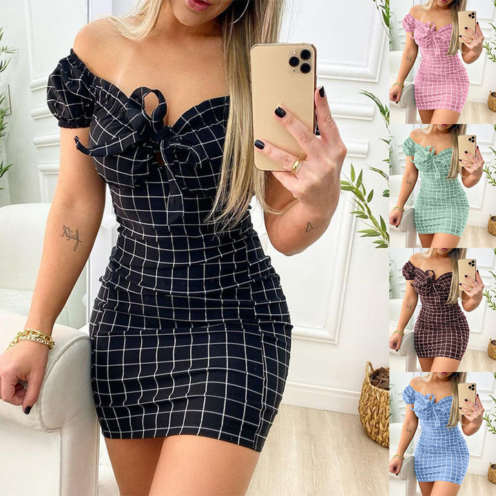 Fitted dress for women with ruffle details Lune London