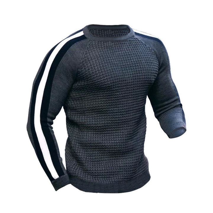 Men's knit sweater with sporty stripes Lune London