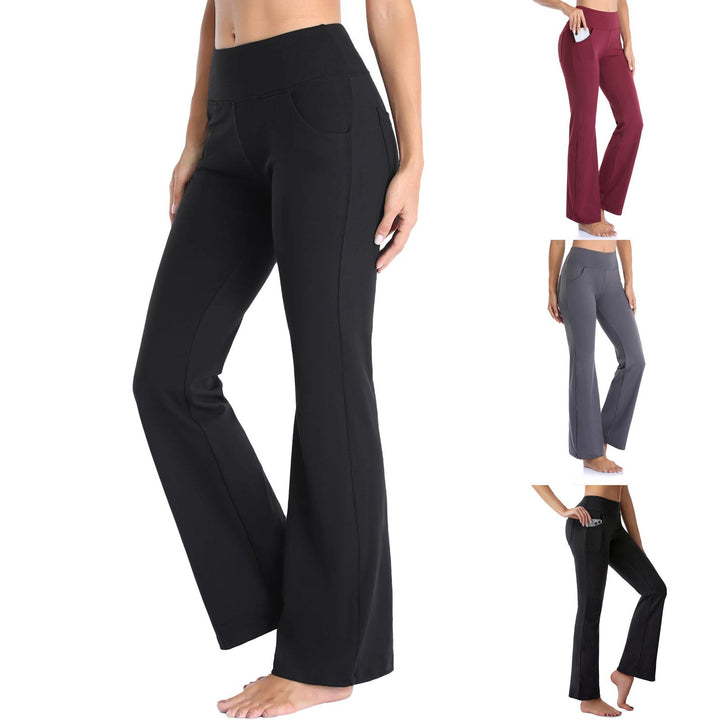 Women's comfortable bootcut pants with elastic waistband and functional pockets Lune London