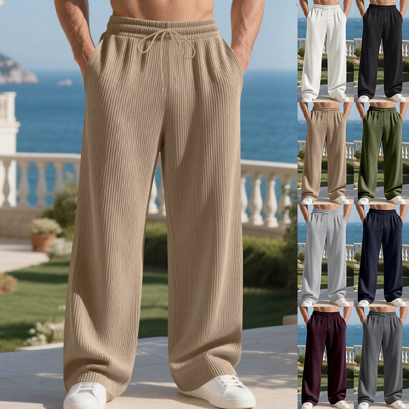 Men's casual leisure pants with elastic waistband and striped design Lune London
